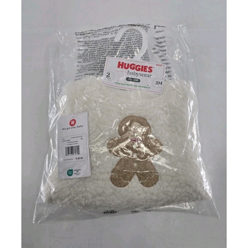 NWT Huggies Crewneck Sweatshirt and Pants 2-Piece‎ Outfit - Gingerbread Man - 3M